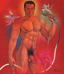 high in the shower