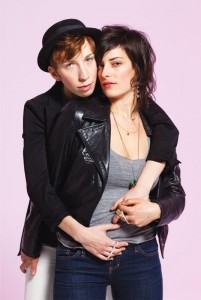 iO Tillett Wright, artist Kate Atherton, performer. Together for 2 years.