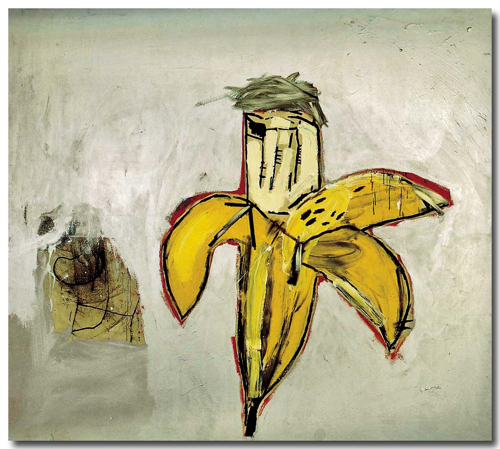 56-Basquiat-portrait-OfWarhol-asBanana-1984